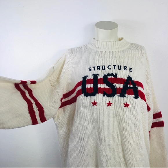 Structure Oversized Knit Sweater With Red Stripes - Picture 3 of 6